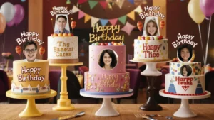 Birthday Cake with Names and Photos